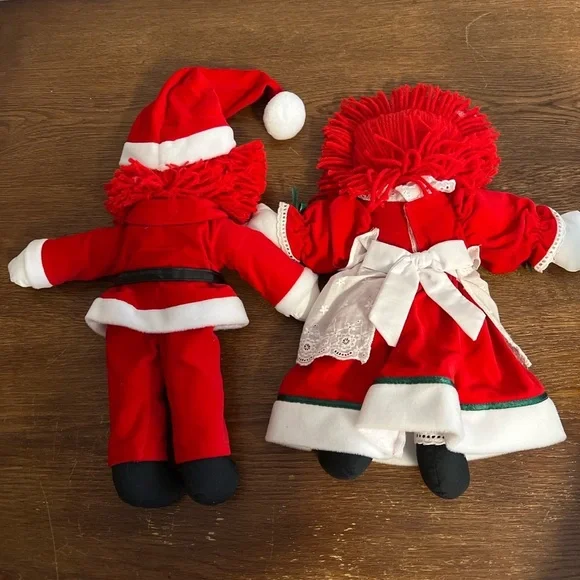 Applause Raggedy Ann and Andy 16" Christmas Dolls Set - Picture 3 of 4